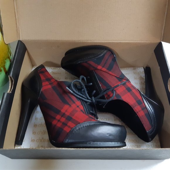 Le Chateau Tartan Heels Sz7 - Picture 3 of 10